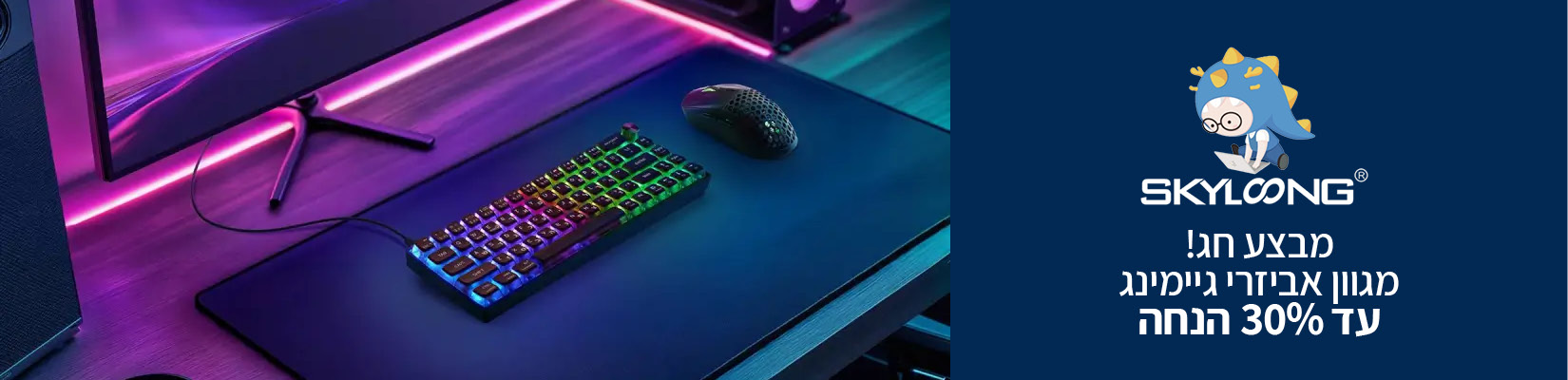 מחיר מיוחד עד 30% הנחה על אביזרי גיימינג Skyloong