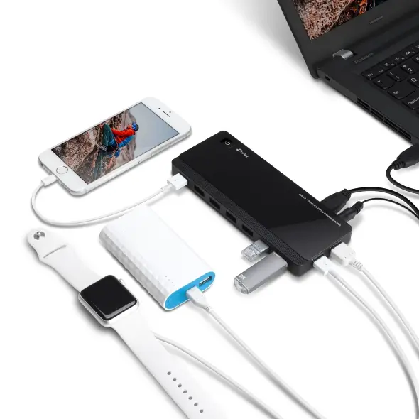 מפצל UH720 USB 3.0 7-Port Hub מבית TP-Link