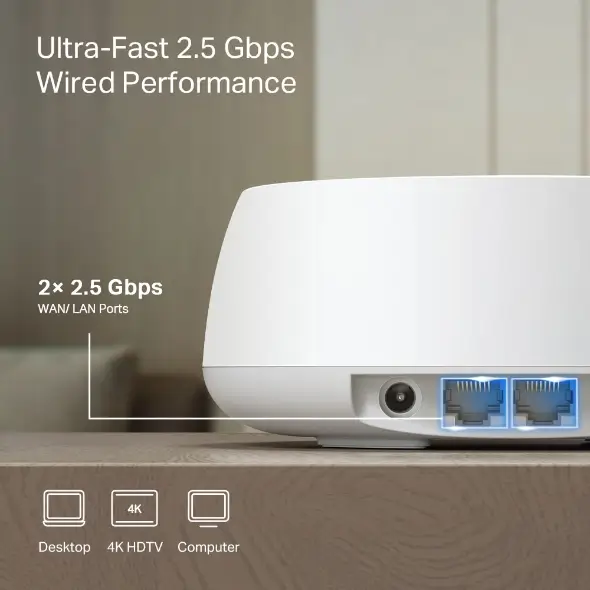 מערכת אינטרנט ביתית Deco BE25 BE3600 Mesh WiFi 7 מבית TP-Link