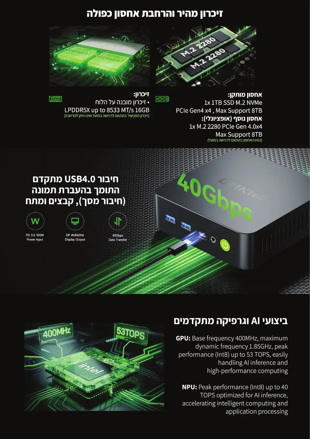 מחשב מיני Intel NucBox K17-1TB מבית GMKtec