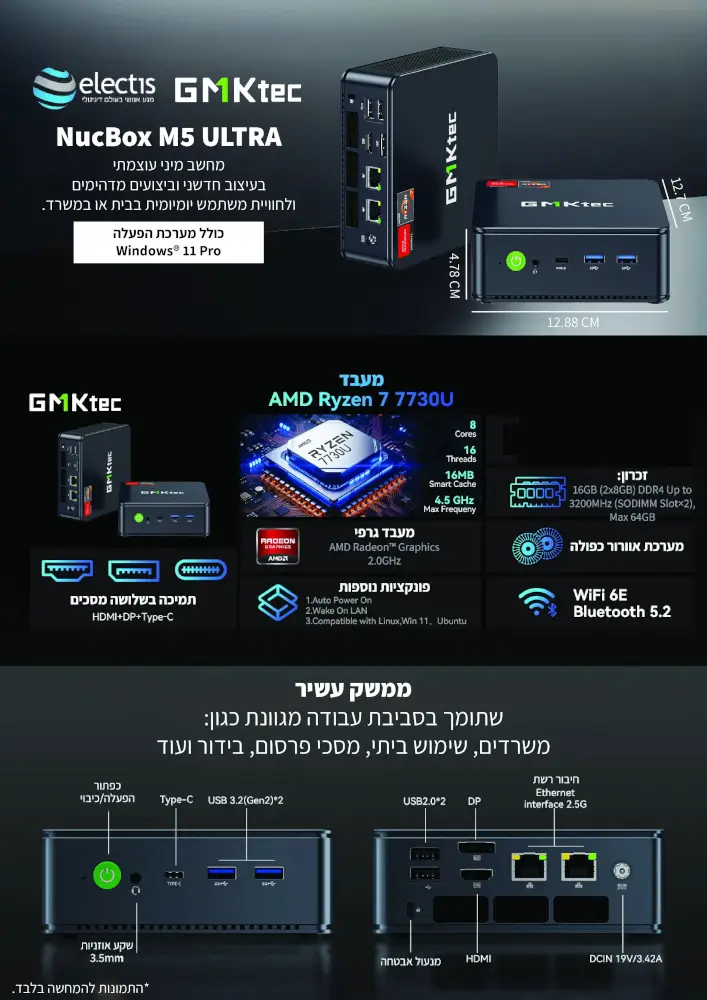 מחשב מיני AMD NucBox M5 Ultra מבית GMKtec