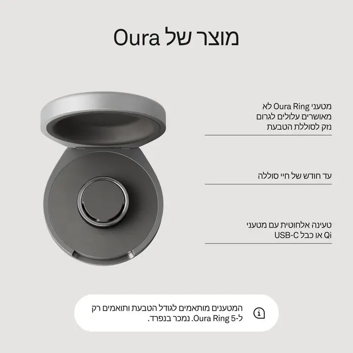 מטען נייד לטבעת חכמה עבור Oura Ring 5 מבית Oura