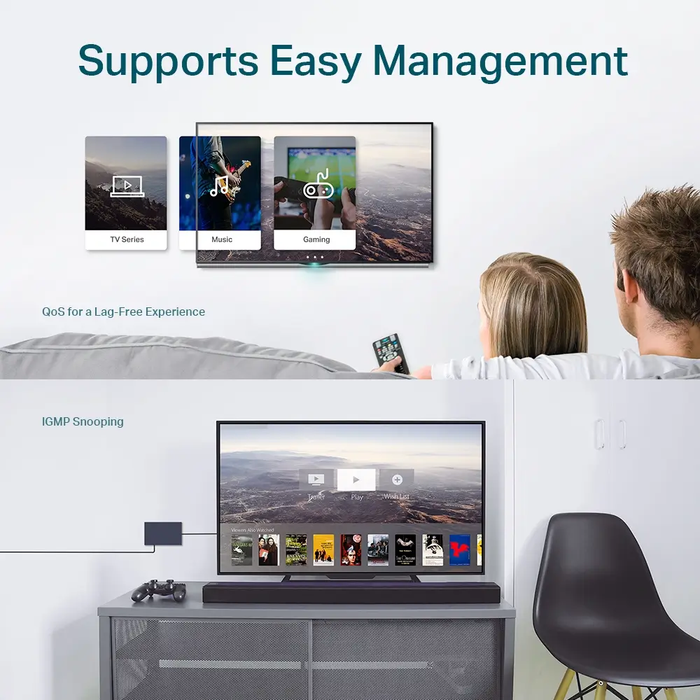 מתג חכם TL-SG105E 5-Port Gigabit מבית TP-Link