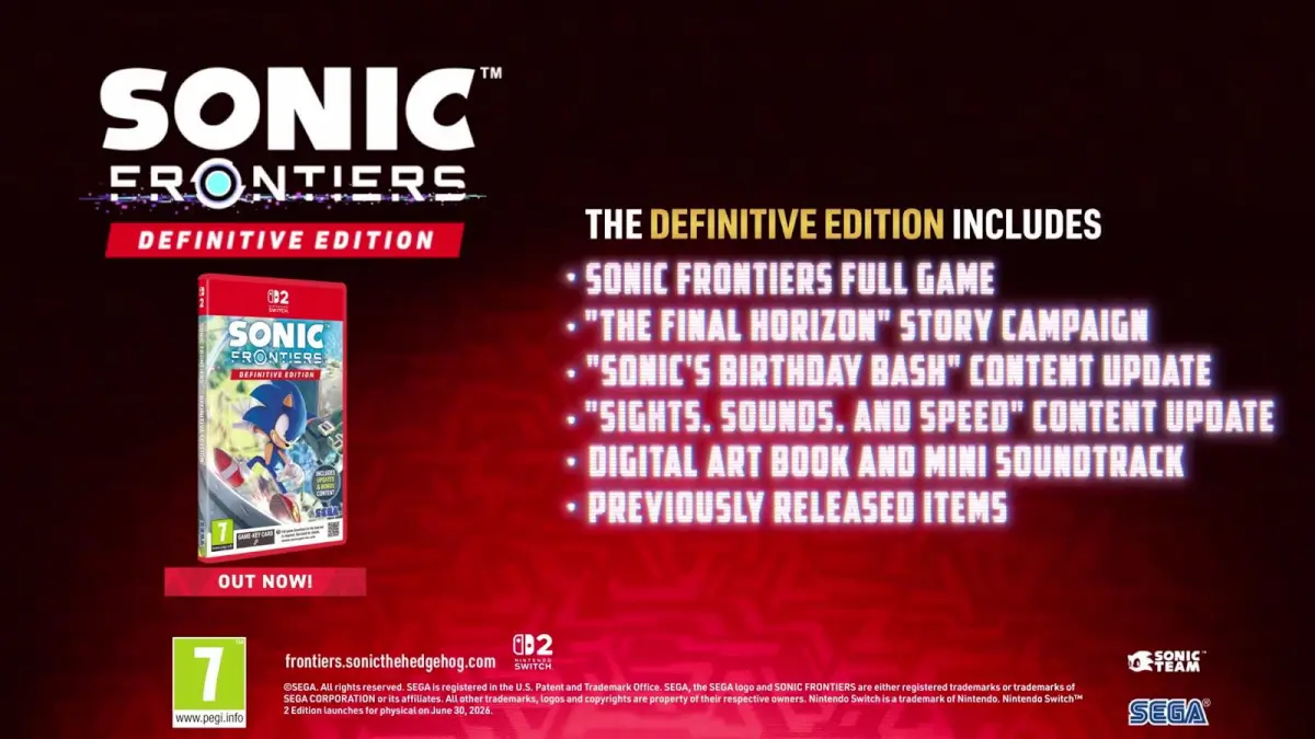 Sonic Frontiers Definitive Edition&nbsp;עבור Nintendo Switch 2