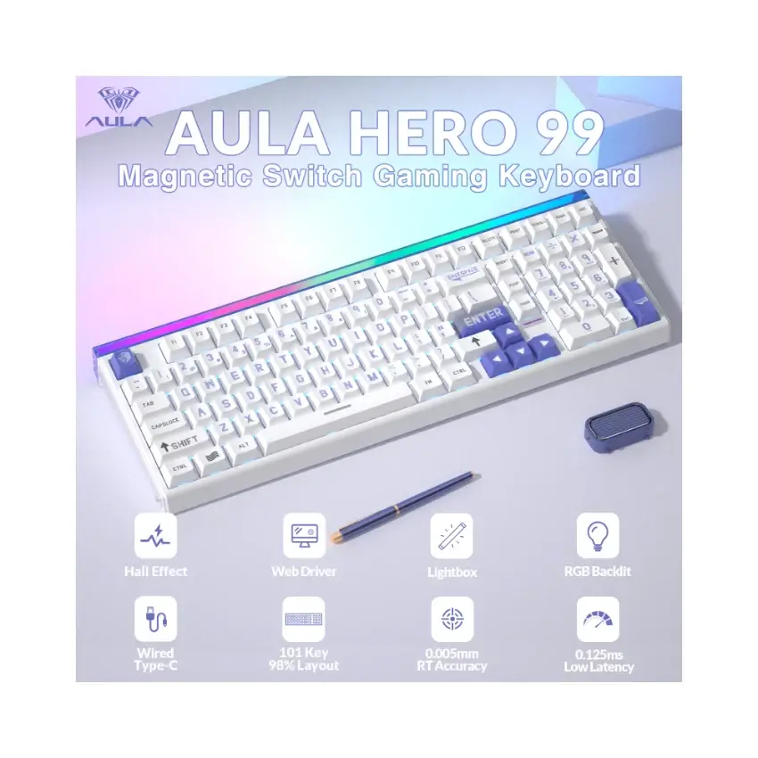 מקלדת גיימינג מכאנית חוטית HERO99 מבית AULA