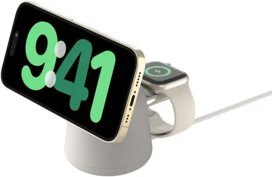 מעמד טעינה אלחוטי 2 ב-1&nbsp;BoostCharge Pro 15W MagSafe&nbsp;מבית Belkin