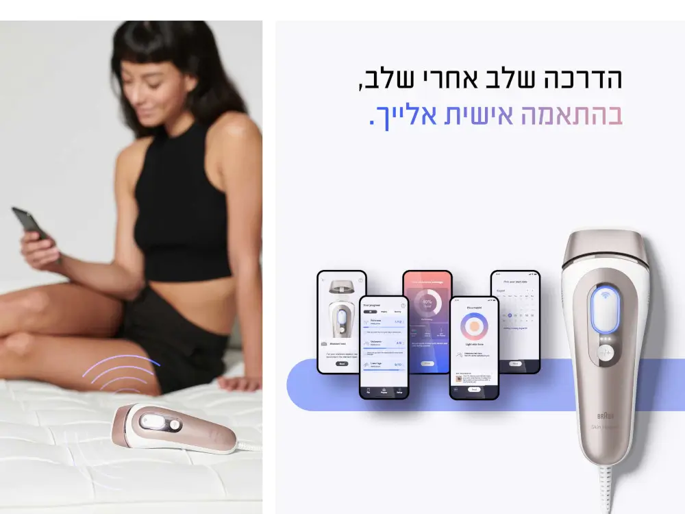 מסיר שיער לצמיתות IPL 7 PL7147 - חמש שנות אחריות יבואן רשמי מבית Braun.