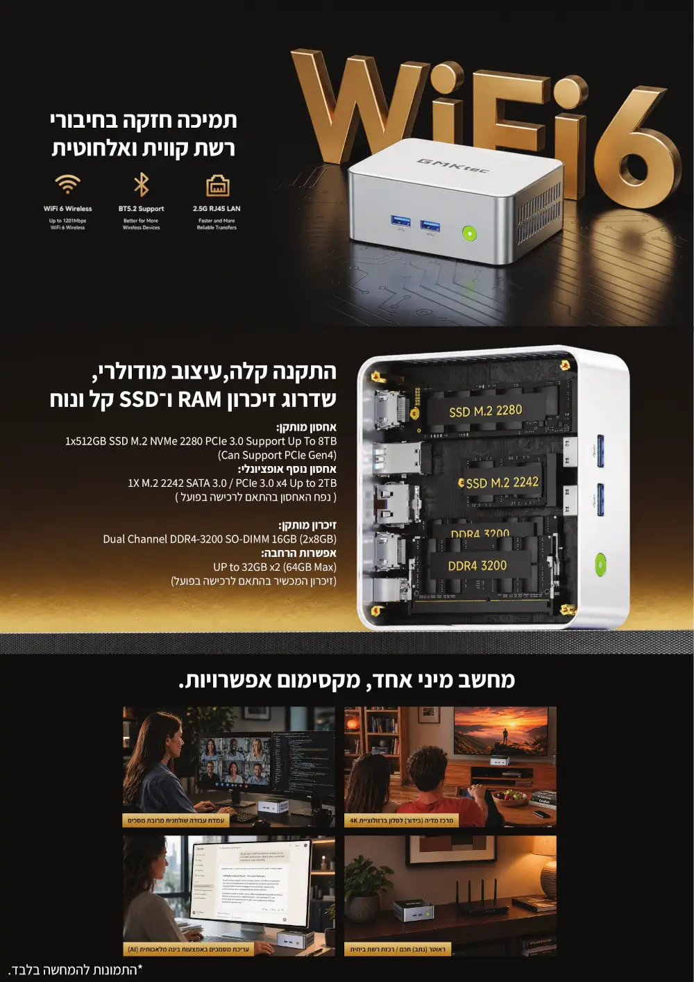 מחשב מיני NucBox M3 Pro White מבית GMKtec