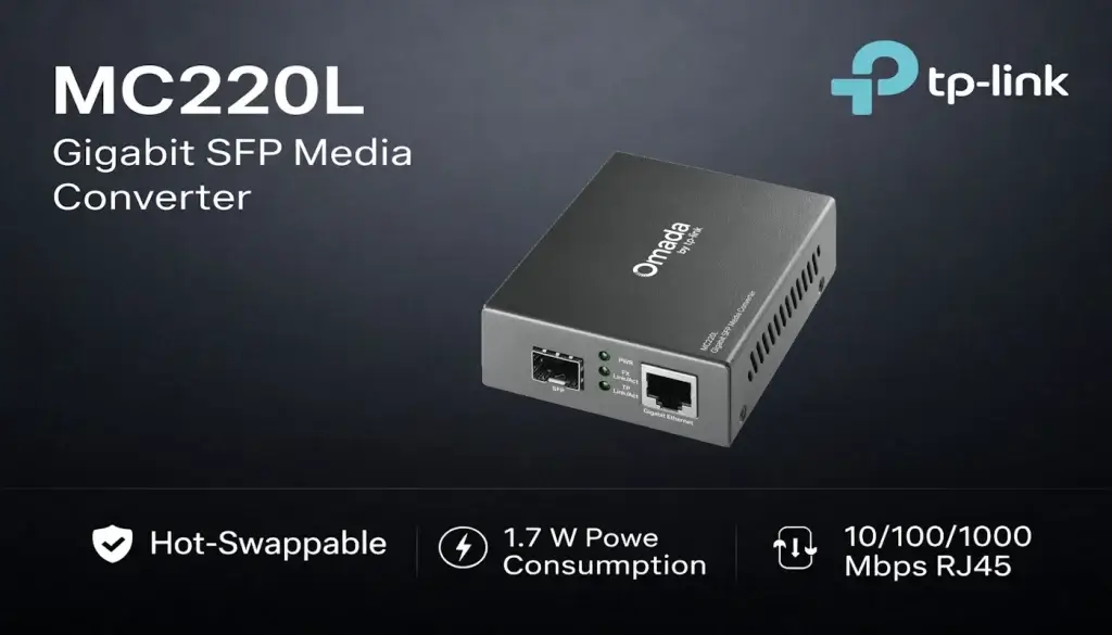ממיר מדיה אופטי Omada MC220L מבית TP-Link