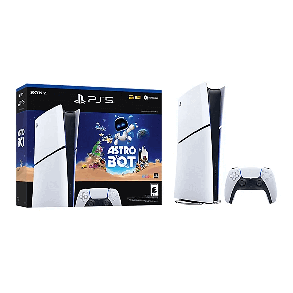 קונסולה לבנה ללא כונן Playstation 5 Slim 1TB- Digital Edition-Astro Bot Code Playstation - PS5