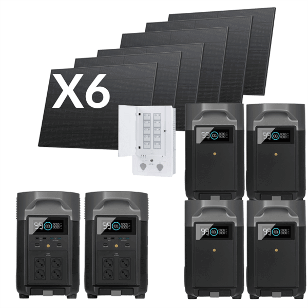 קיט מערכת סולארית  DELTA PRO קיבולת 21.6Kwh -הספק 7.2KW ECOFLOW