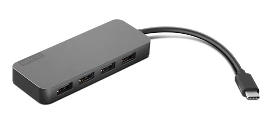 רכזת עם 4 יציאות של USB-A Hub ויציאה אחת של USB-C Lenovo
