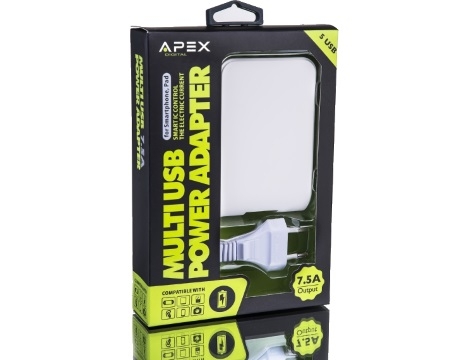 מטען בעל 5 שקעים USB  APEX