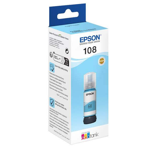 בקבוק דיו 108 EcoTank Light Cyan bottle  Epson 