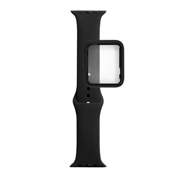 רצועות שעון + מגן מסך ל - Apple Watch 41 מ"מ סדרה 7 שחור SKECH