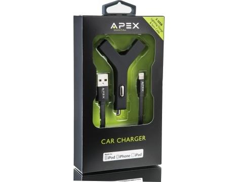 מטען לרכב USB Lightning APEX