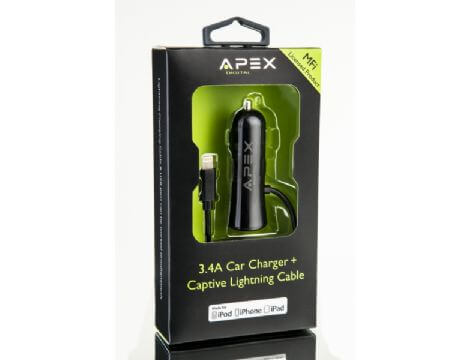 מטען לרכב  Lightning USB  APEX