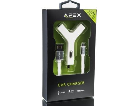 מטען לרכב  USB ל-MicroUSB  APEX