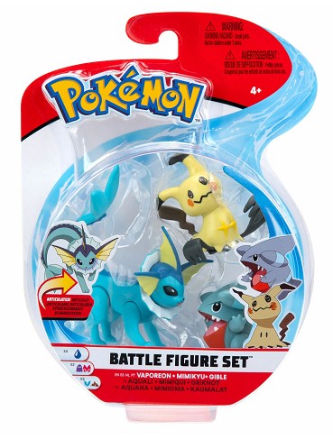 Battle Figure Set (3PK: Gible, Mimikyu #2, Vaporeon) Pokemon