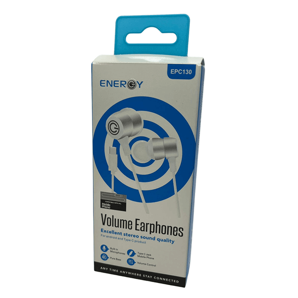 אוזניות אוניברסליות Type-C EPC130  Energy