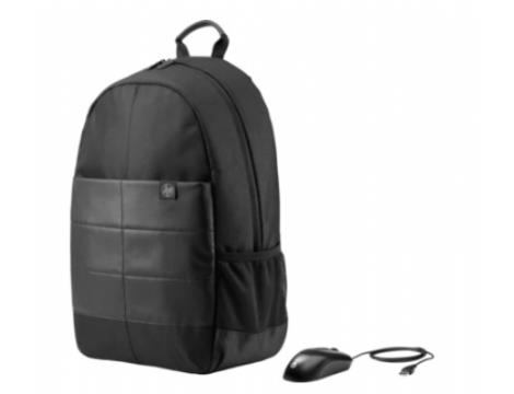 תיק גב שחור  15.6" ועכבר חוטי - Classic Backpack HP