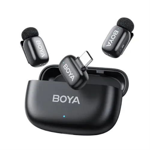 סט 2 מיקרופונים אלחוטיים וקייס טעינה Mini 14 Type-C  BOYA