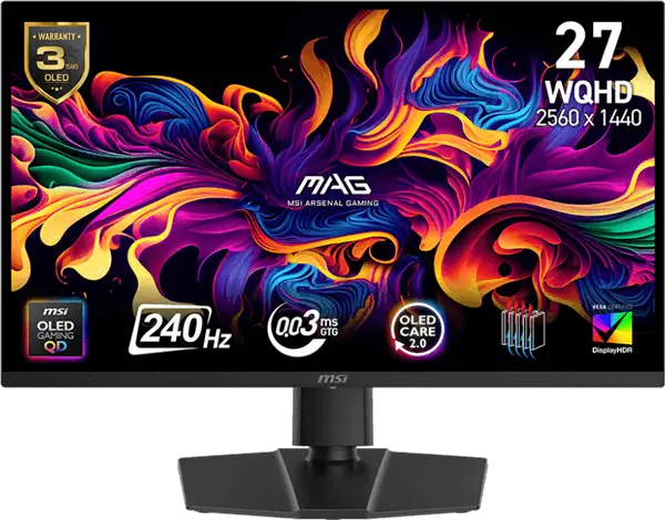 מסך מחשב "26.5 MAG 273QP QD-OLED X24 MSI