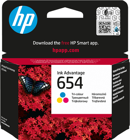 מחסנית דיו 654 Tri-color Original Ink Advantage HP