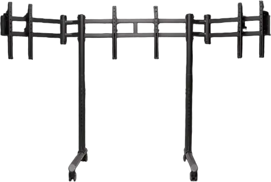 מעמד קומפקטי לשלושה מסכים Round Tube Freestanding Triple Monitor Stand Next Level