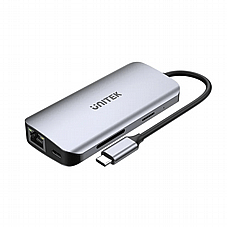מפצל מולטיפורט 8 ב-1 - עם תצוגה, רשת וטעינה D1122A01  UNITEK 