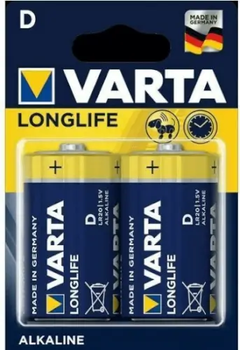 זוג סוללות D אלקליין VARTA