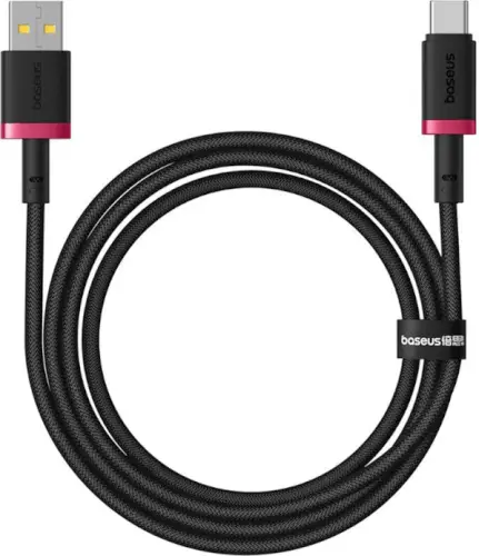 כבל נתונים וטעינה Type-C ל- Type-A Dura Cable 60W - 1M - אדום\שחור Baseus