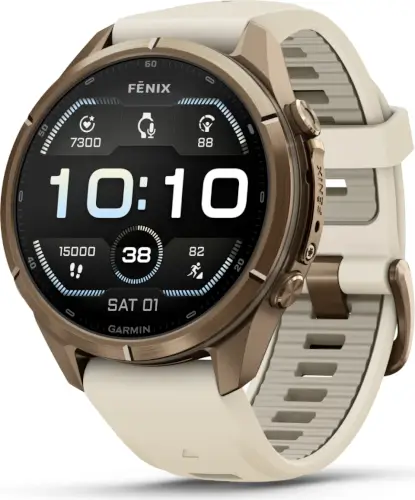 שעון ספורט חכם 43 מ"מ Fenix 9 Pro טיטניום זהב קרם/אפור ערפל גרמין - Garmin