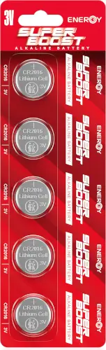 מארז 5 סוללות אלקליין CR2016 - 3V Energy
