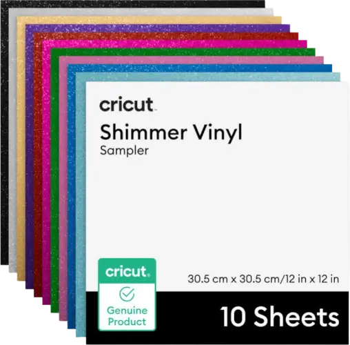 מארז דפי ויניל קבוע Shimmer Vinyl Party Sampler (10 יחידות) Cricut