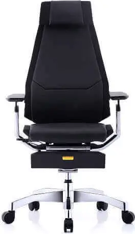 כיסא משרד ארגונומי Genidia Luxury ריפוד עור כולל משענת רגליים COMFORT