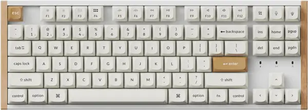 מקלדת אלחוטית מכנית K8 HE Magnetic Keychron - לבן עץ