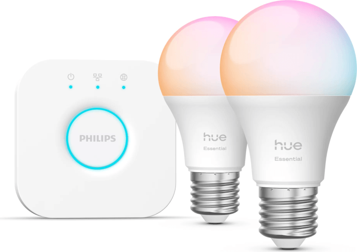 2 יחידות + מגשר נורה חכמה Hue Essential A60 E27 806lm - Philips