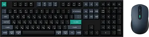 סט מקלדת ועכבר אלחוטיים B36 Wireless Combo - שחור/כחול כהה Keychron