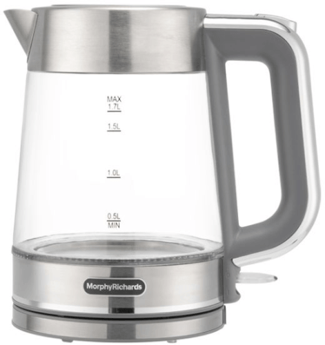 קומקום זכוכית בשילוב נירוסטה CrystalSteel 100401 Morphy Richards