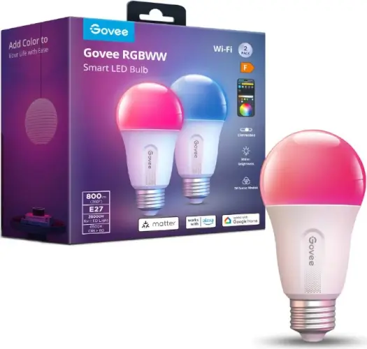נורת LED חכמה 2 יחידות RGBWW E27 Govee