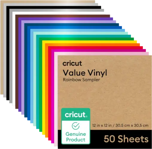 מארז דפי ויניל קבוע Value Vinyl Rainbow Sampler (50 יחידות) Cricut