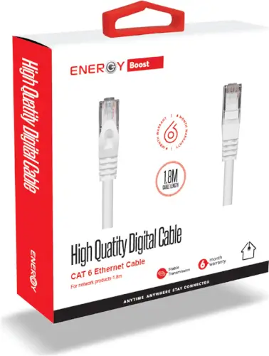 כבל רשת CAT6 1.8 מטר Ethernet Energy