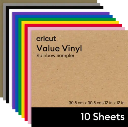 מארז דפי ויניל קבוע Value Vinyl Rainbow Sampler (10 יחידות) Cricut