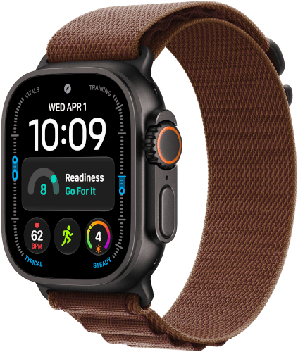 שעון חכם Watch Ultra 4 GPS + Cellular 49mm Black Titanium Case + Burgundy Alpine Loop M Apple