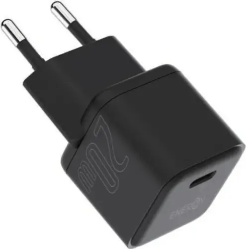 מטען קיר וכבל Nano PD20W GaN - שחור Energy
