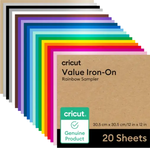 מארז דפי גיהוץ Value Iron-On Rainbow Sampler (20 יחידות) Cricut