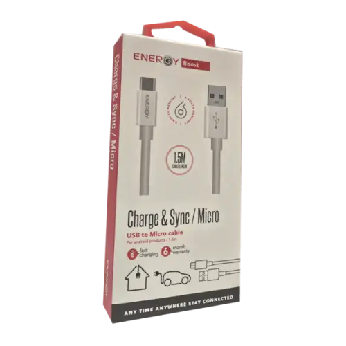 כבל נתונים USB A TO USB Micro Energy