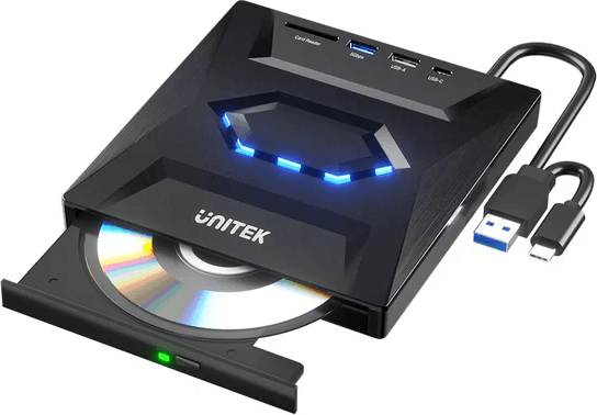 כונן אופטי חיצוני 5 ב-1 עם רכזת USB T1037A01 UNITEK 