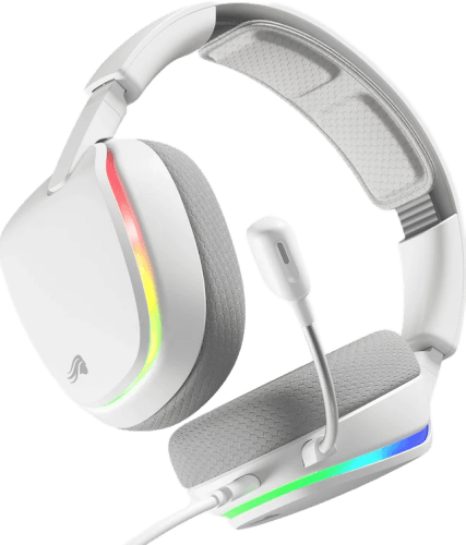 אוזניות גיימינג חוטיות GHS Eternal RGB - לבן GLORIOUS
